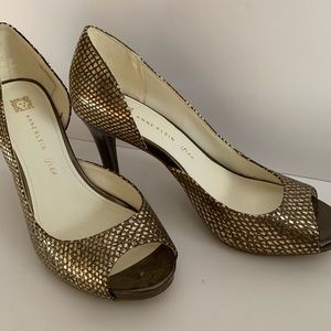 Anne Klein D’Orsay Sexy Gold Pumps Size 8 1/2